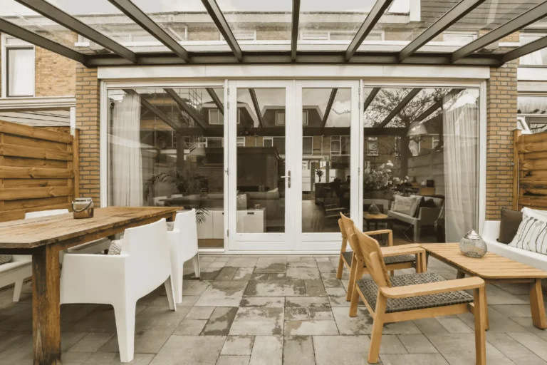 Patio doors with two large windows